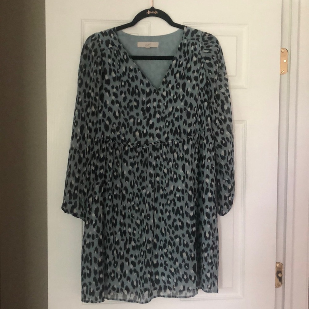 LOFT V-neck Leopard print dress